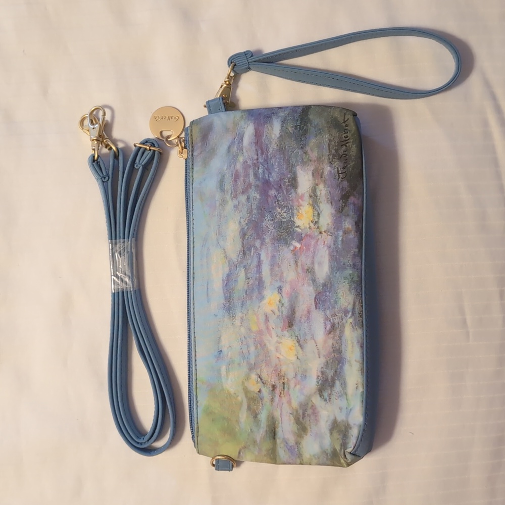 NWOT Galleria Monet Inspired Blue Wristlet - Picture 5 of 7